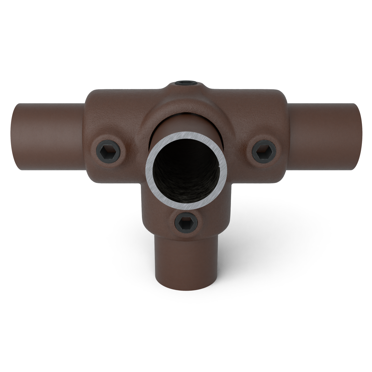 176-A T-Stück f Stützr - 26.9 mm braun