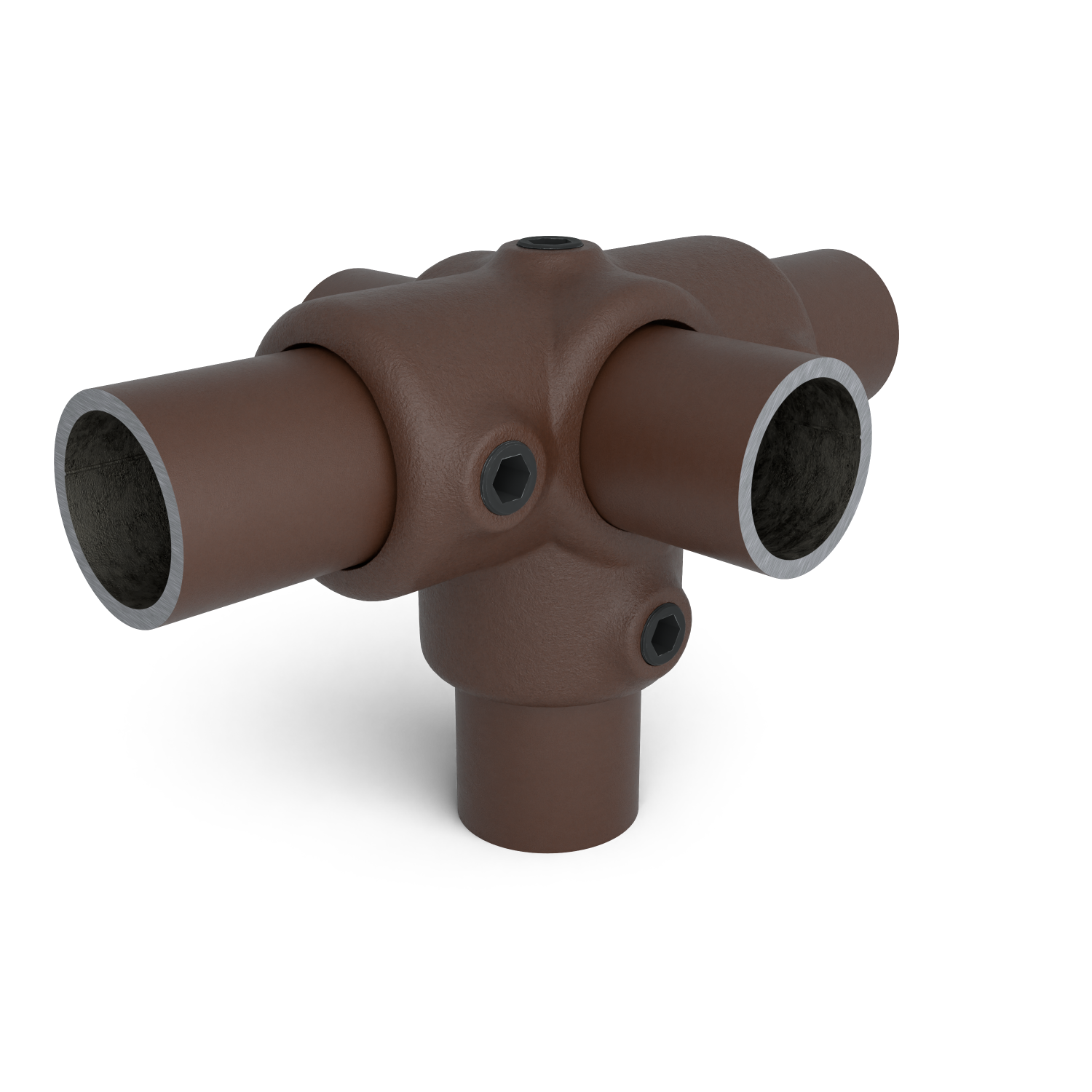 176-A T-Stück f Stützr - 26.9 mm braun