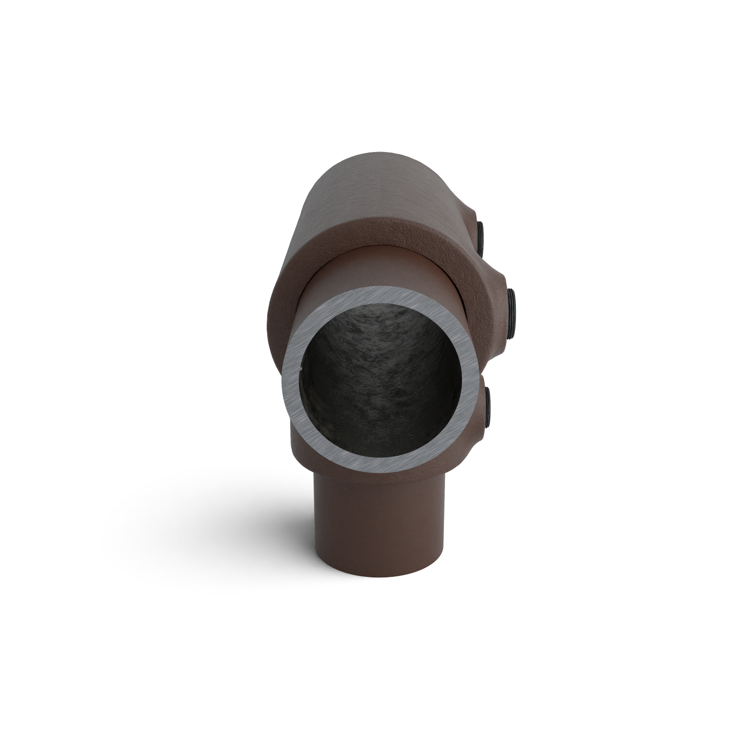104-B T-Stück lang - 33.7 mm braun