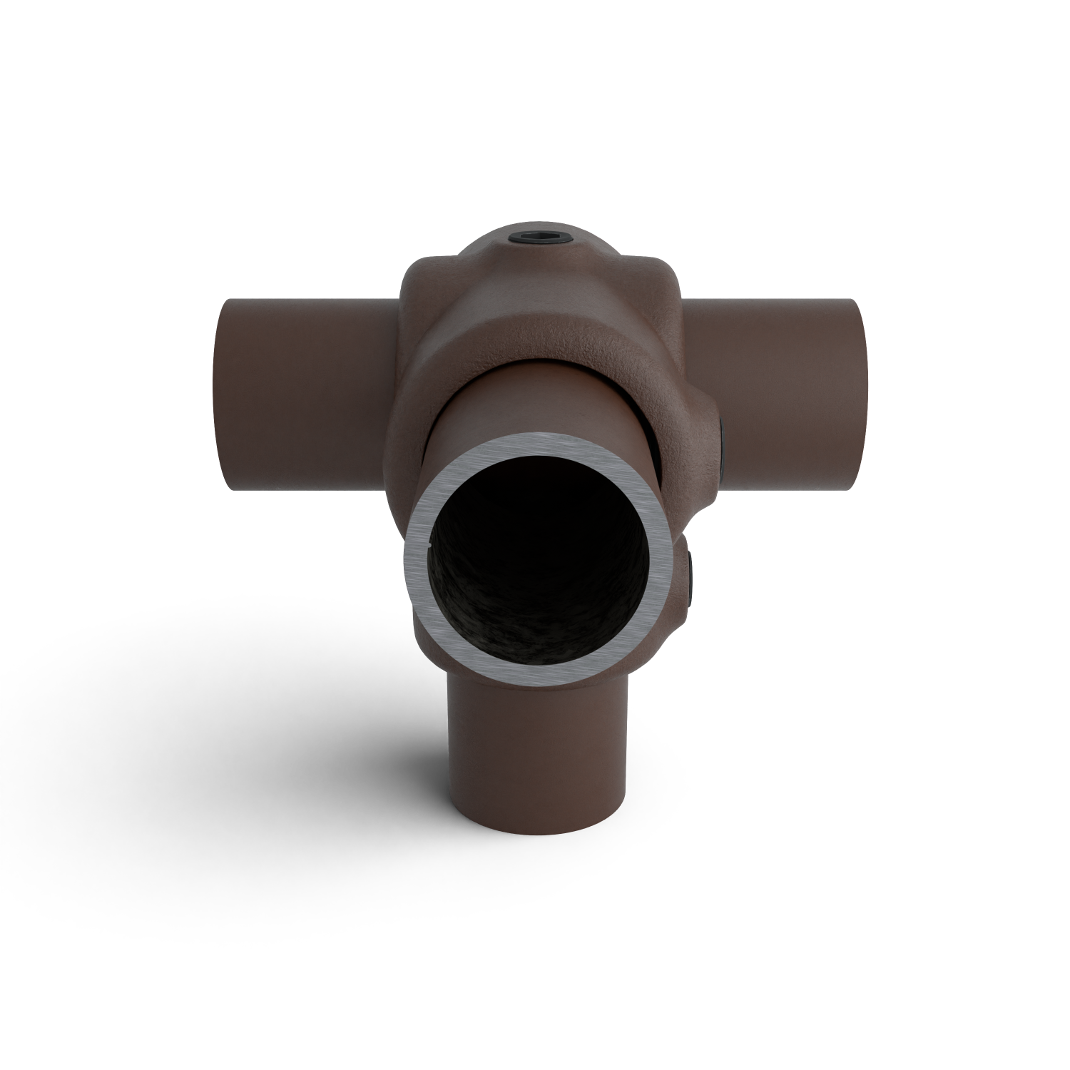 176-A T-Stück f Stützr - 26.9 mm braun