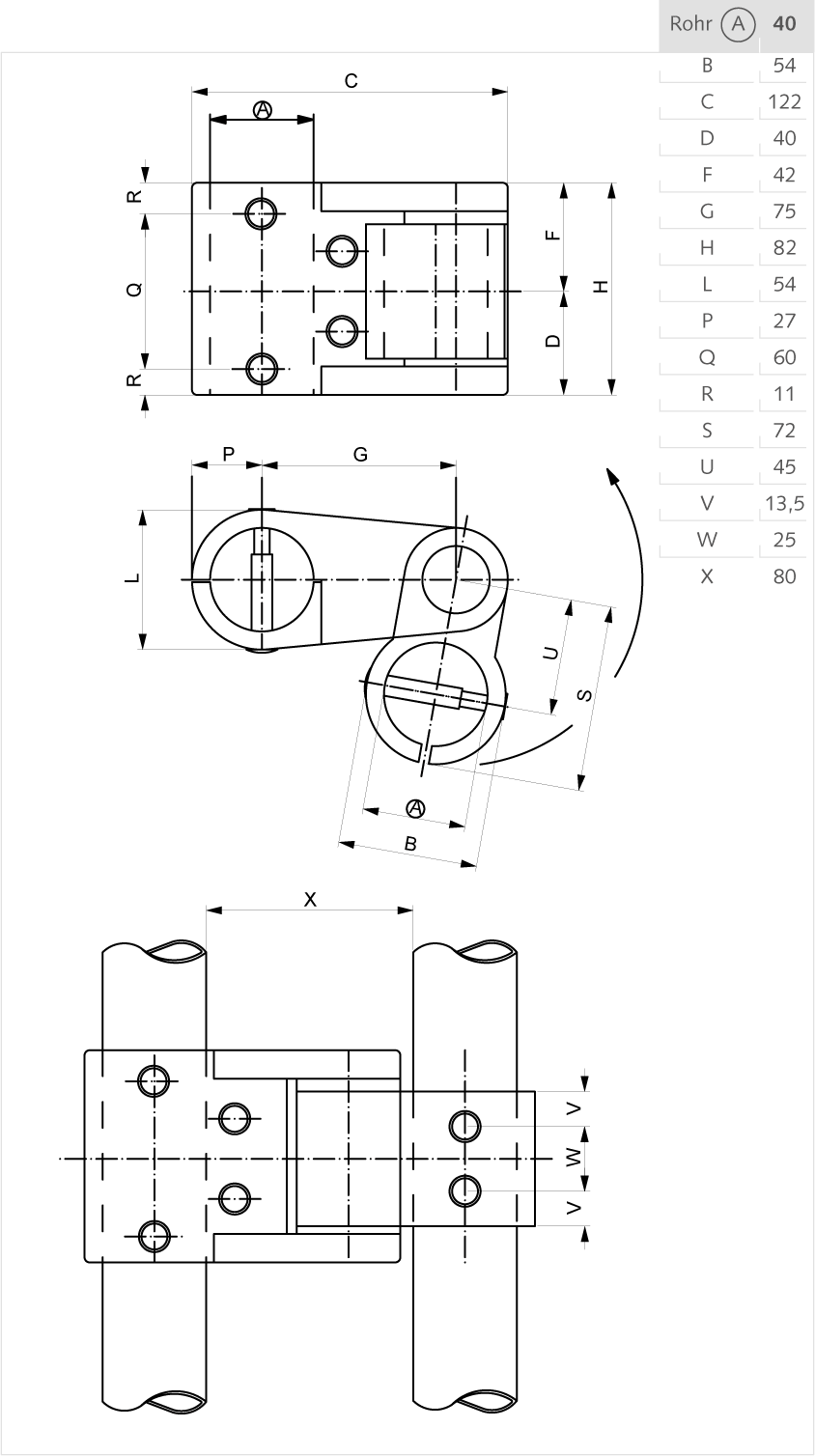 Pendellager Aluminium 40mm