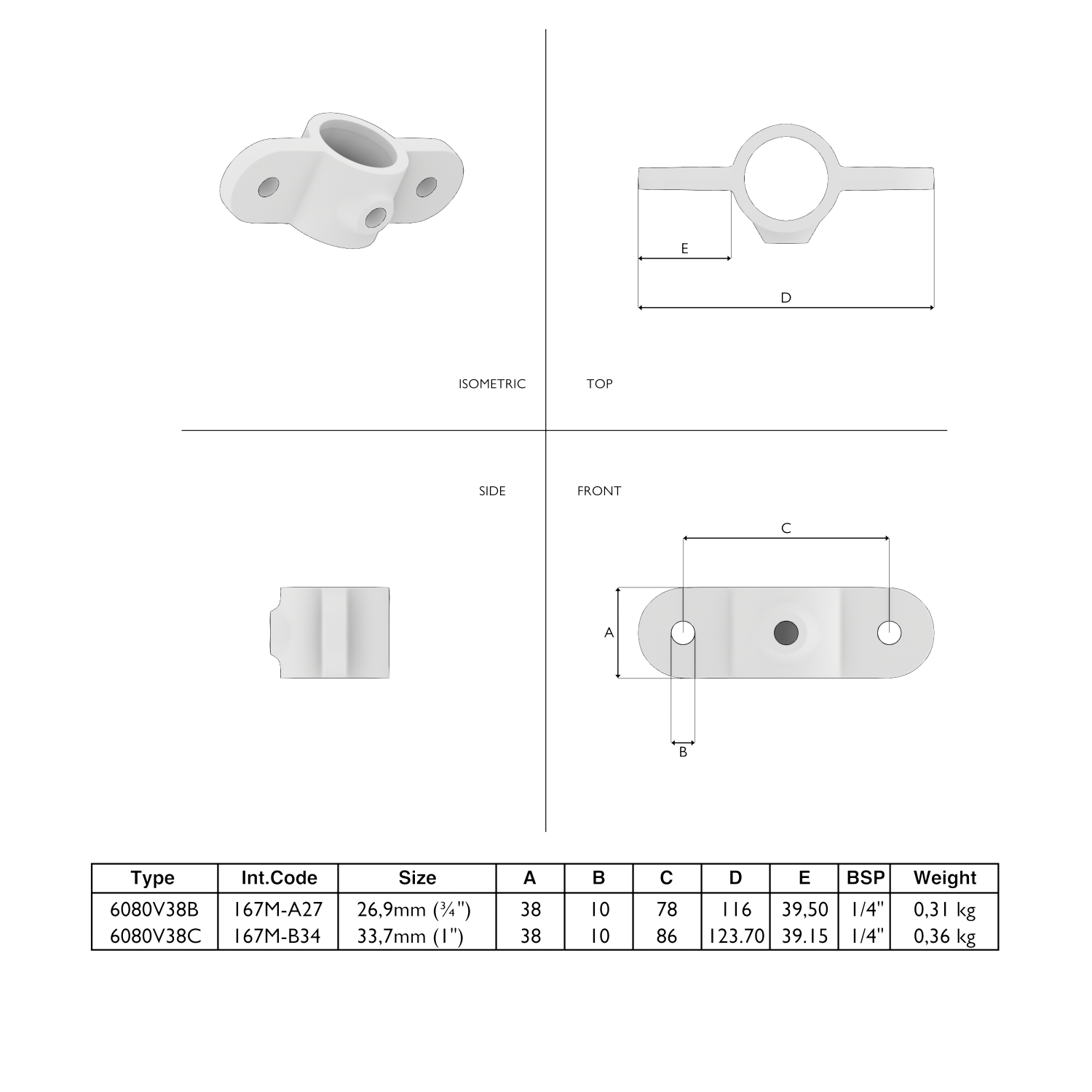 167MA Gelenkauge. dopp - 26.9 mm braun