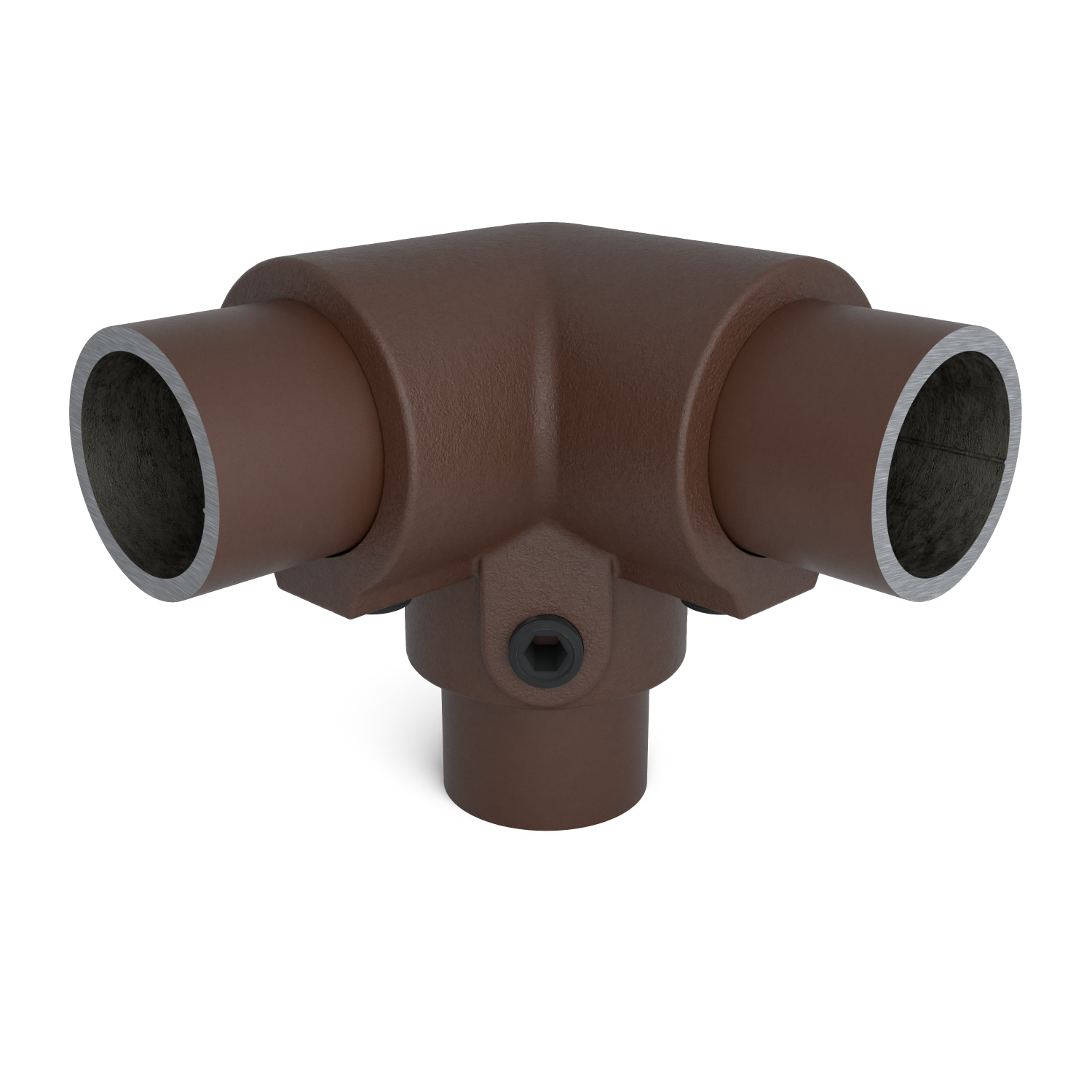 128-A 3-Weg Eckstück 90°- 26.9 mm braun