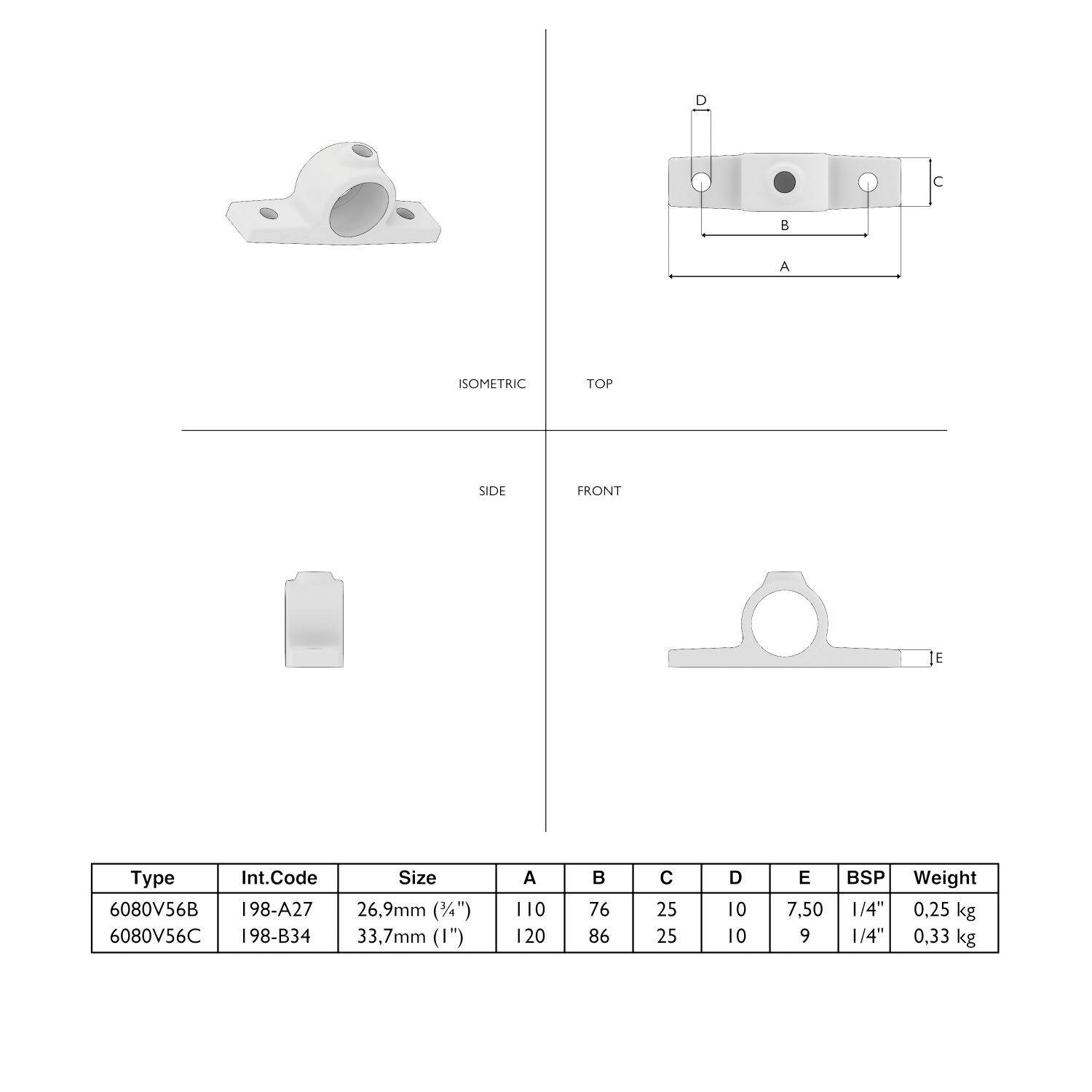 198-A Ösenteil Dopp.las. - 26.9 mm braun