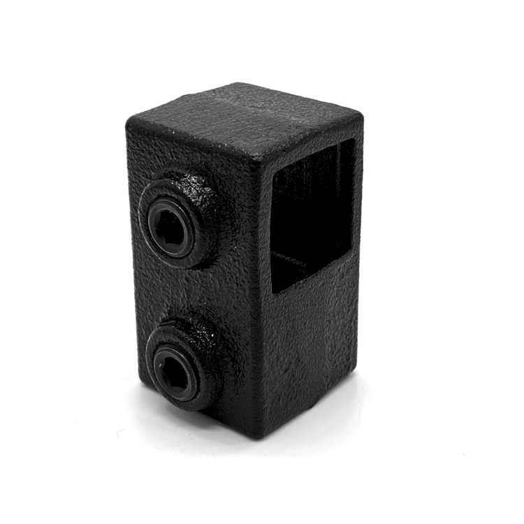 T-Stück, kurz für quadratische Rohre, schwarz - 25 mm