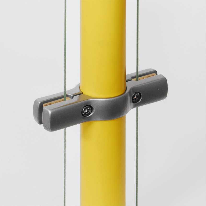 Trennwandhalter Aluminium , doppelt mit Nocke 40mm