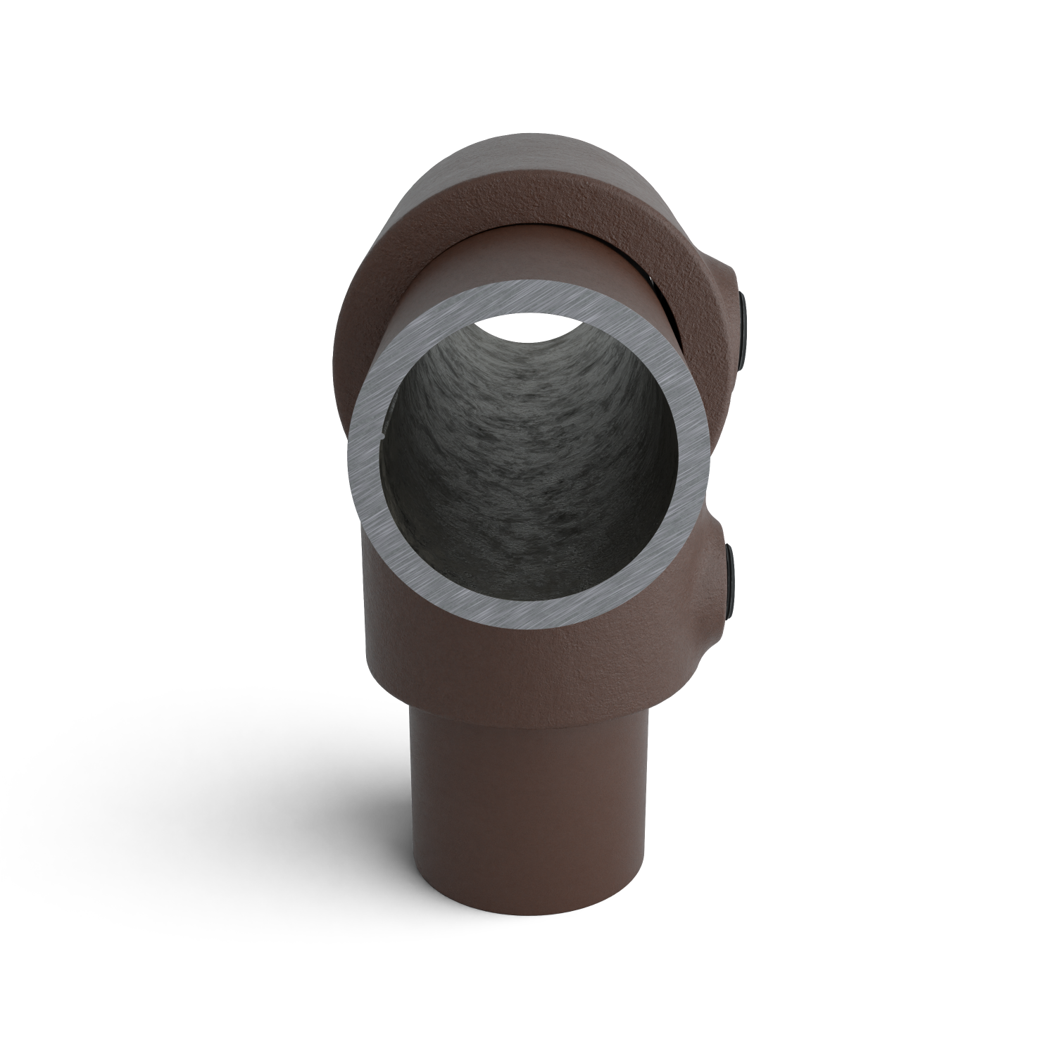 101-B T-Stück kurz - 33.7 mm braun