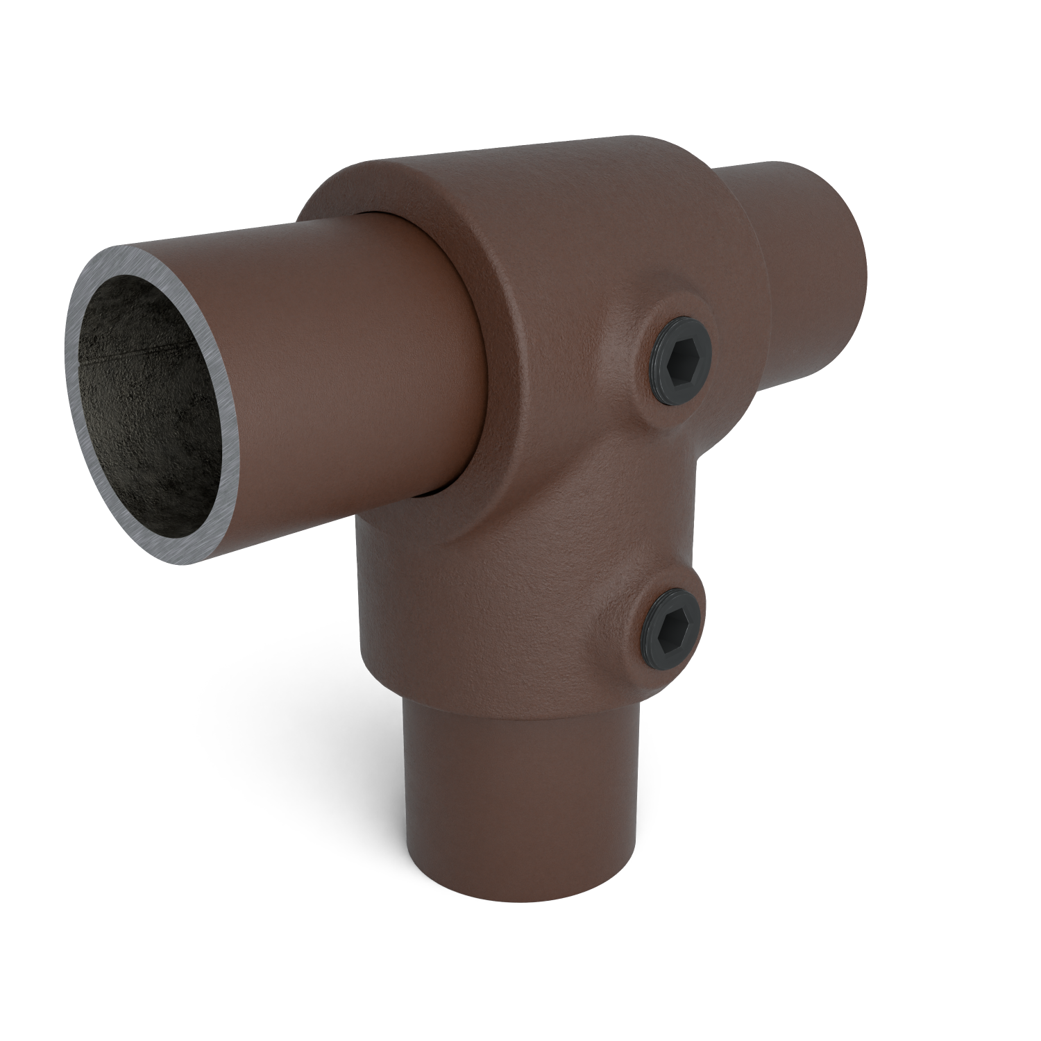 101-B T-Stück kurz - 33.7 mm braun