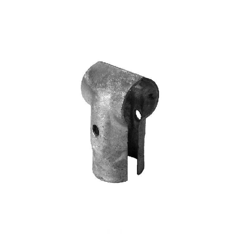 T-Schelle geteilt 90°, Mischgrösse,  2" x 1" (60,3 mm x 33,7 mm), FV, Schraube 1x M10x55