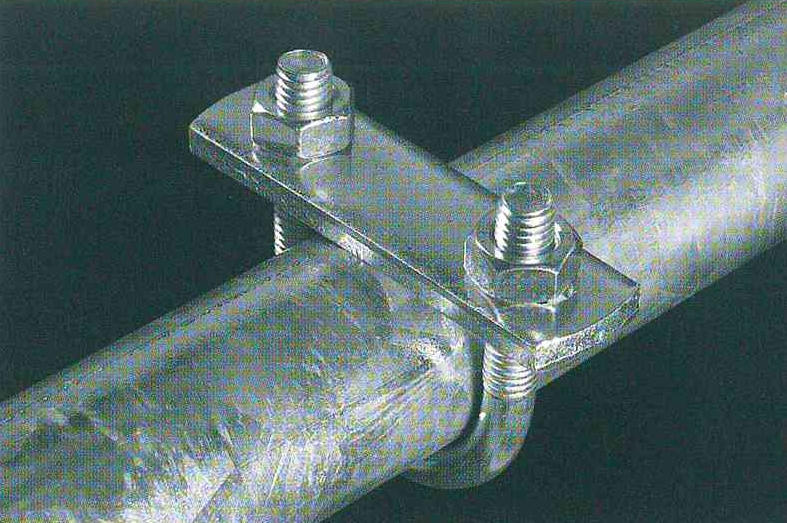 Rohrbügel 1" (33.7 mm), feuerverzinkt,  inkl. 2 Muttern, inkl. Steg