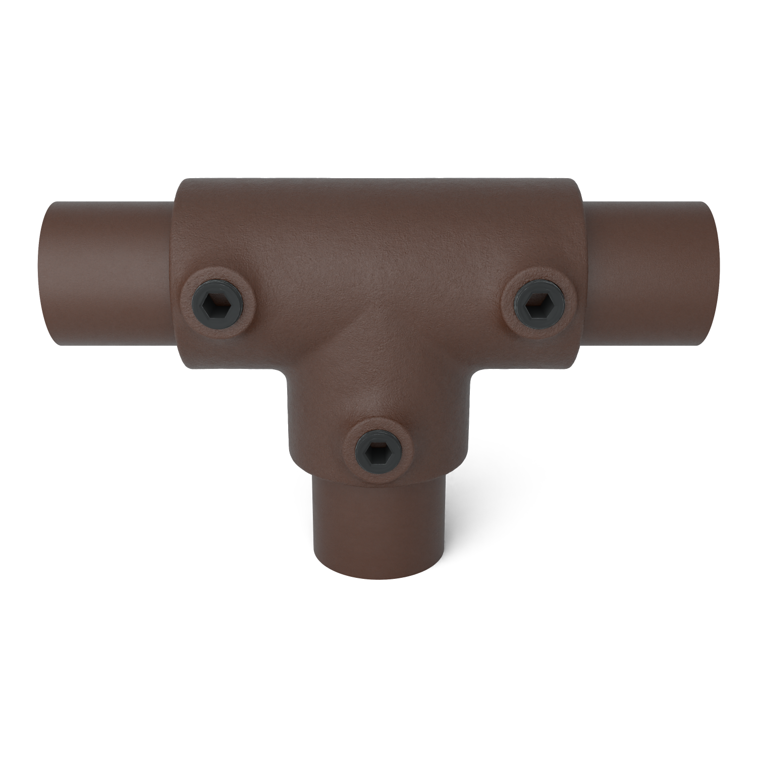 104-B T-Stück lang - 33.7 mm braun