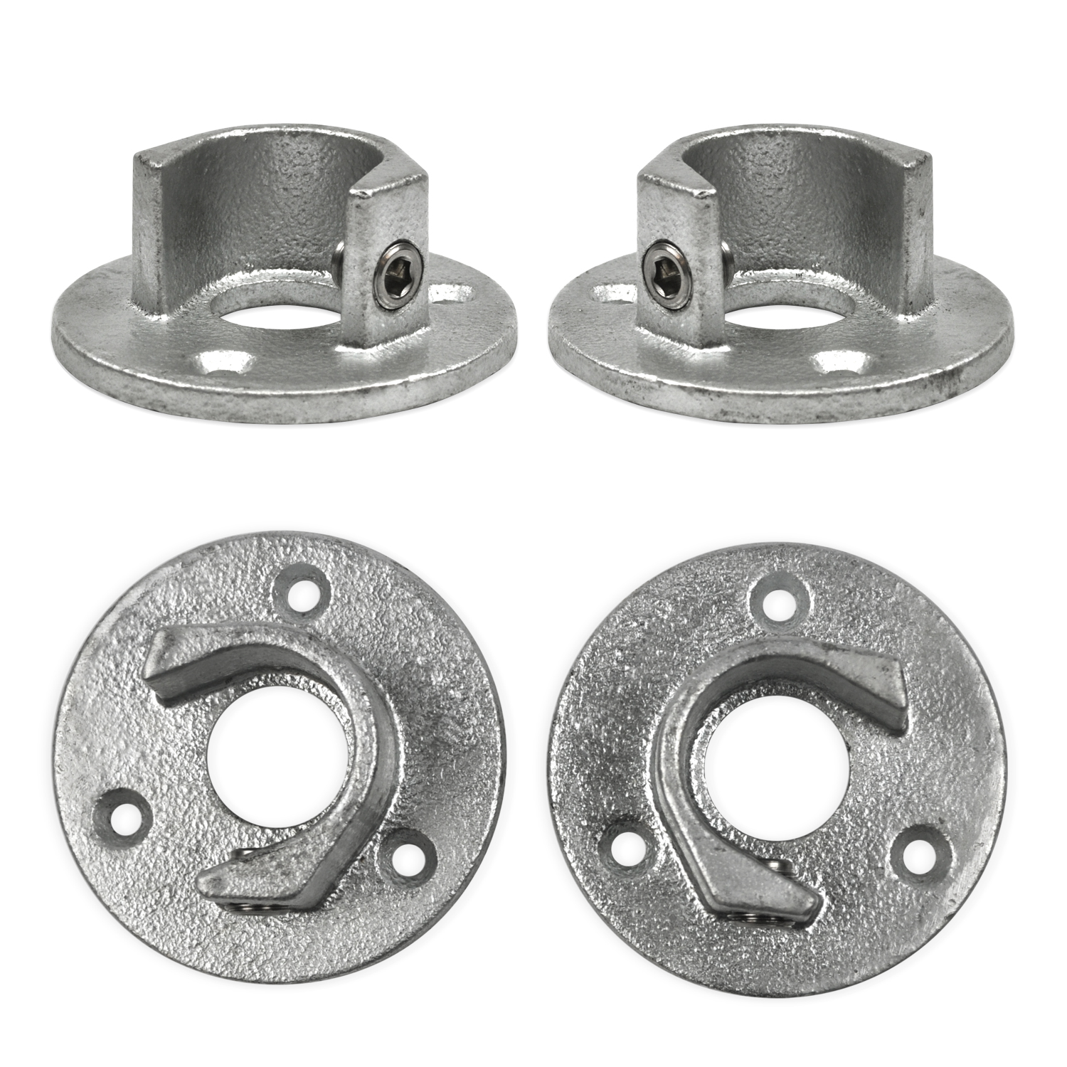 Fussplatte rund  33,7 mm (1”) mit Einlage (SET)