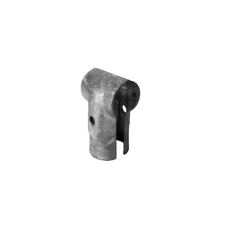 T-Schelle geteilt 90°, Mischgrösse, 1 1/4" x 1" (42.4 mm x 33.7 mm), FV, Schraube 1xM10x60