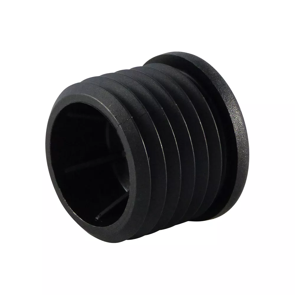 Gewindestopfen mit umspritztem Metallgewinde für Rundrohre 25 x 1,5-2mm M8 schwarz