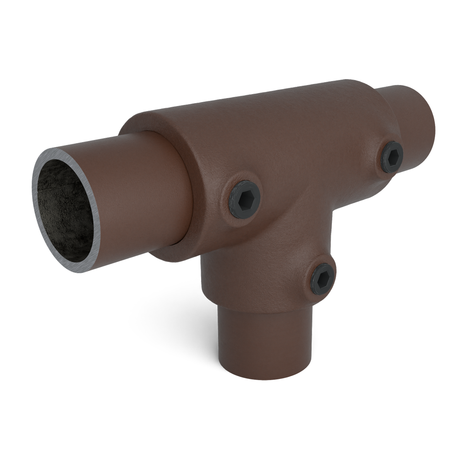 104-A T-Stück lang - 26.9 mm braun