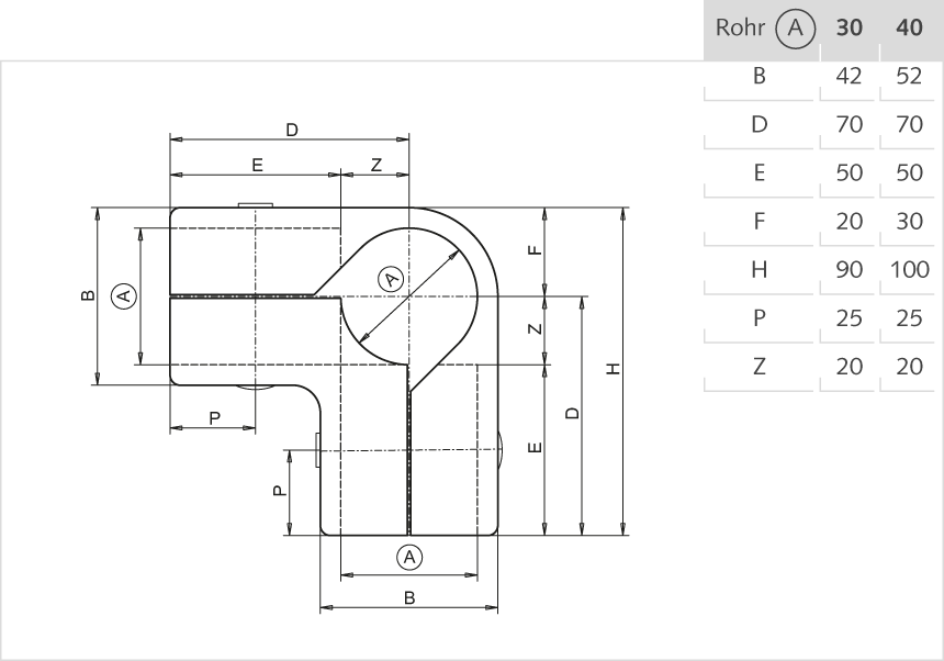 Winkelverbinder Aluminium 30mm