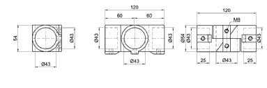 Winkel-Gelenkverbinder, 43mm (5/4"), 433g
