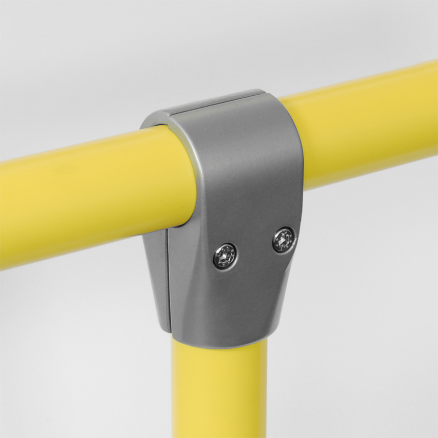 T-Verbinder kurz 43mm,  Alu roh Klemmschrauben