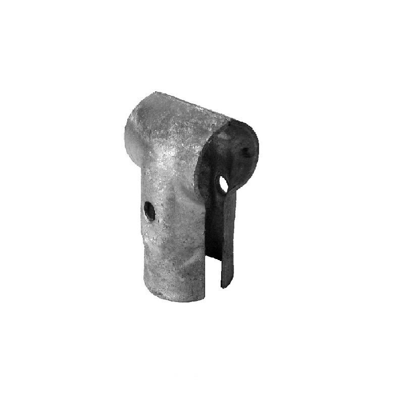 T-Schelle geteilt 90°,  FV, Schraube 1x M10x70 , Mischgrösse, 2" x 1 1/4" (60,3 mm x 42,4 mm)